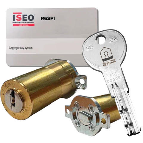 Jeu de cylindres FICHETO ISEO Serruriers de France® compatible Fichet - 4 clés brevetée