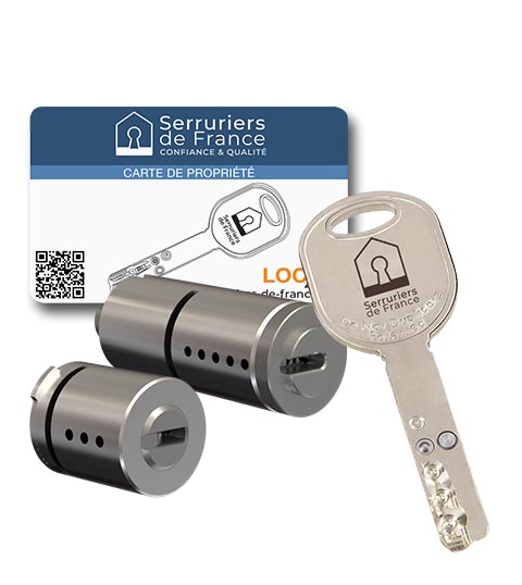 Jeu de cylindres Locxis BRICASSE Serruriers de France® compatible Bricard SUPERSÛRETÉ - 3 clés brevetées