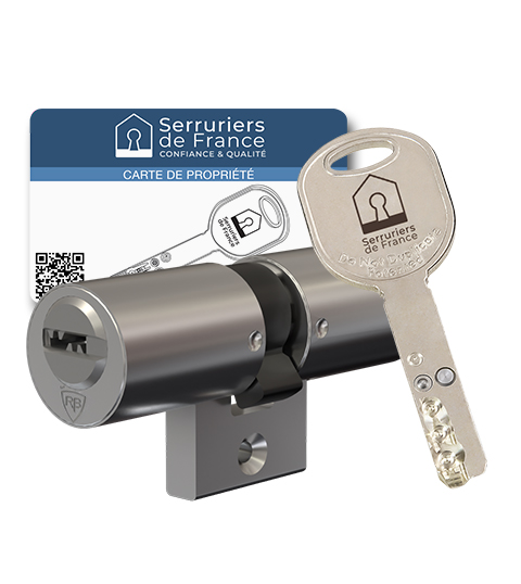 Cylindre monobloc Locxis PARACOL Serruriers de France® compatible Bricard Bloctout - 3 clés brevetées