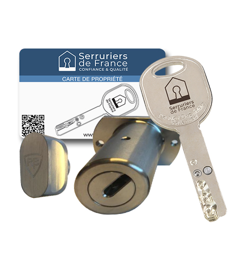 Cylindre rond à bouton Locxis DENTOCHE Serruriers de France® compatible Héraclès Trident - Picard Vigie L55mm - 3 clés brevetées