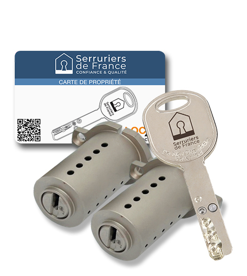 Jeu de cylindres Locxis FORCLAZ Serruriers de France® pour Multipoints compatible Fichet - 4 clés brevetées