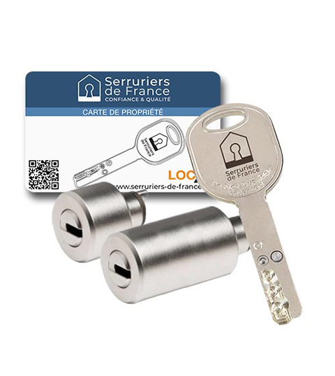 Jeu de cylindres Locxis JULIOZ Serruriers de France® compatible JPM KESO L45mm - 4 clés brevetées